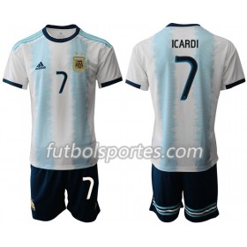 Camisetas Argentina ICARDI 7 Niños Primera Equipacion Copa América 2019